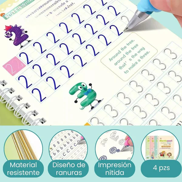🪄 Cuaderno Mágico Infinito ✨ (Kit con 4 Cuadernos)