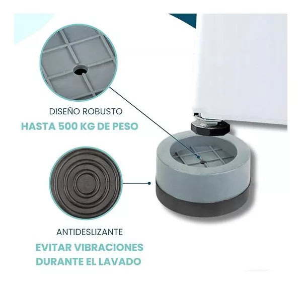🌀🧺 AntiVibra Kit x4 — Almohadillas Antivibración Para Lavadora