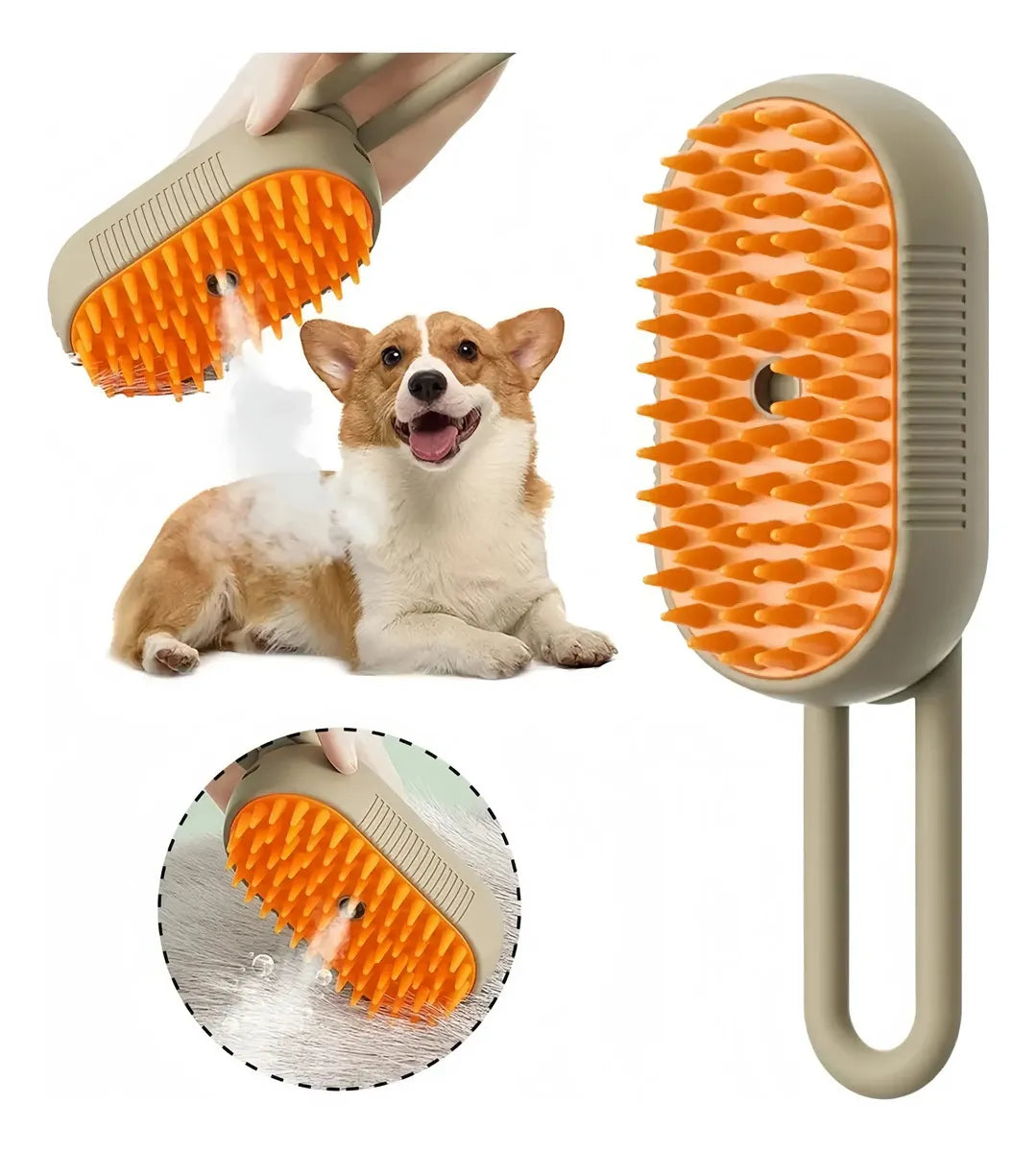 🐾 PeluCare - Cepillo a Vapor 3 en 1 para Mascotas